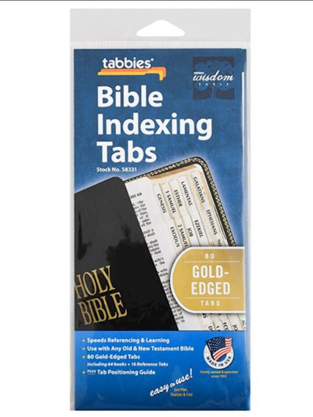 Bible Tab-Standard Old & New Testament with Gold Edges by Tabbies