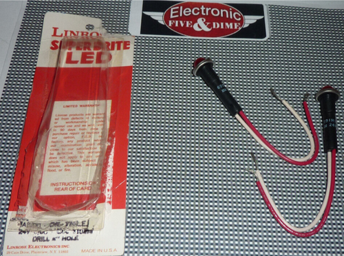 Linrose 6091M1 24V AC-DC Panel Mount LED - RED 1/2W - Picture 2 of 2