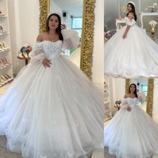 Wedding Dresses Lace Appliques Long Sleeves Lace Appliques Strapless Custom Made