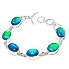Triplet Opal Gemstone Handmade 925 Sterling silver Jewelry Bracelet Size 7-8''