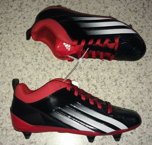 ADIDAS Lightning D 5/8 Mid Black Red White Detachable Football Cleats NEW Mens 9 - Picture 2 of 6