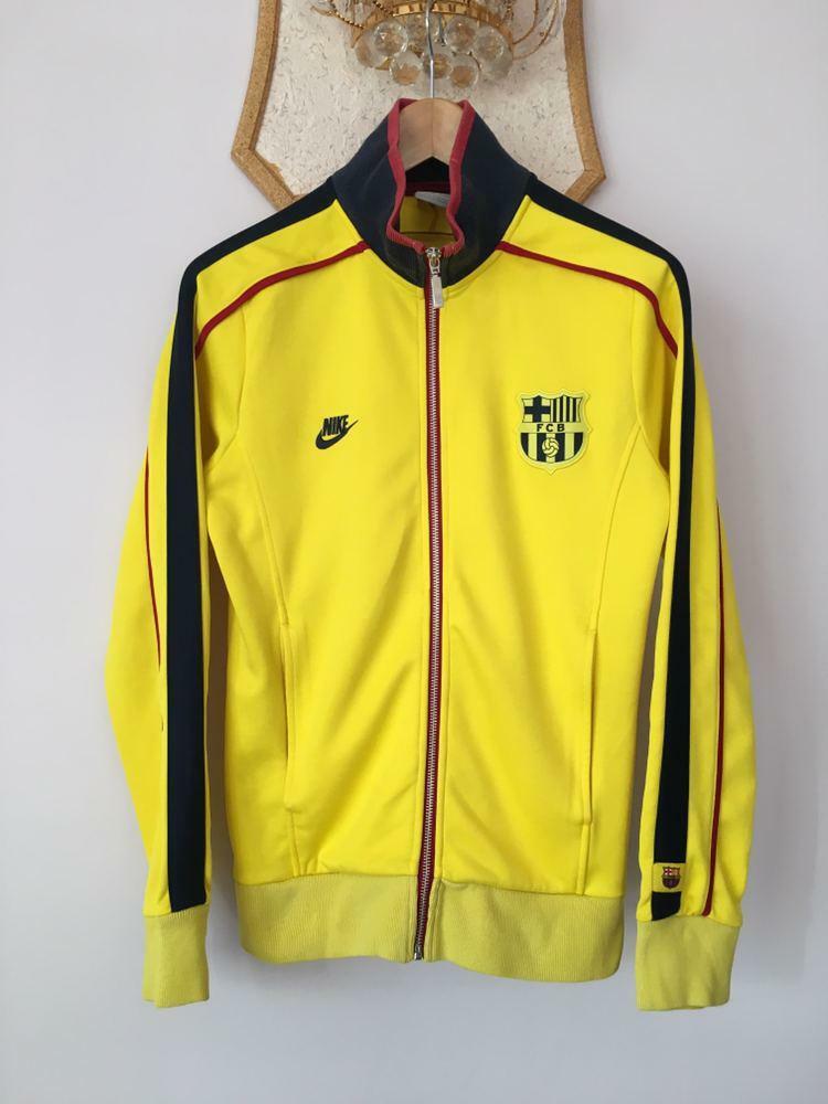 FC BARCELONA YELLOW RETRO FOOTBALL SOCCER JACKET TRACK NIKE