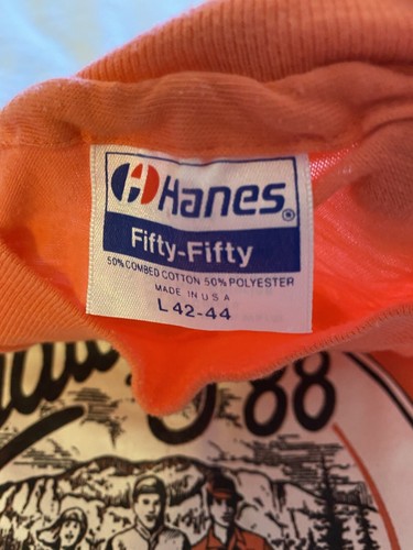 Camicia arancione punto singolo Chatagua Race And Fun Run 50/50 vintage 1988 L - Foto 4 di 8