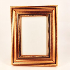 Brushed Gold  Bead Accent Hang Or Easel Photo Frame Holds 5 X 7 Picture