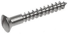 25 Slotted Chrome Wood Screws Raised Head No 6 -1" for carpet bars door handles