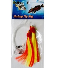 3, 10, 24 packs 5/0 shrimp fly rigs Red/Yello...