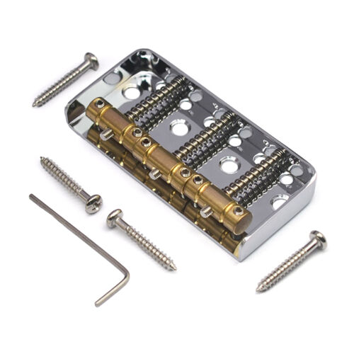 6 Strings Guitar Short Telecaster Bridge Brass Saddles For Tele Guitar Chrome