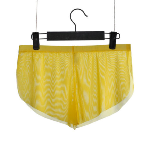Sexy Hombres Malla Ropa Interior Boxer Pantalones Cortos Laterales Divididos Deportes Calzoncillos Bragas - Imagen 14 de 23