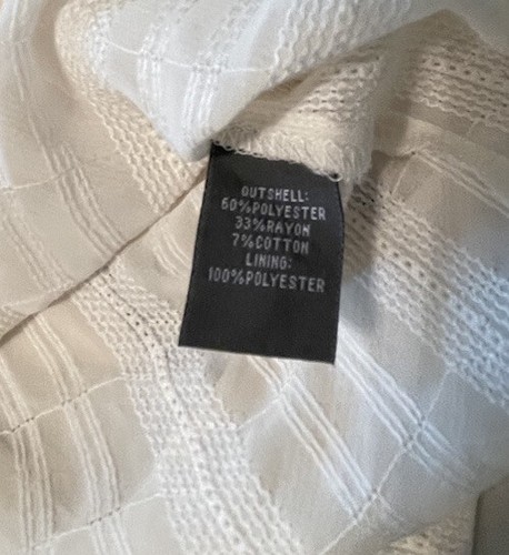 Kenneth Cole Reaction Women’s Blouse Sz 2 Shirt Short Bubble Sleeve Cream/Ivory - Picture 6 of 7