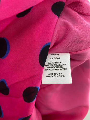 10 Crosby Derek Lam NWT Taula One Shoulder Ruffle Hem Dress Pink Polka Dots New - Picture 8 of 10