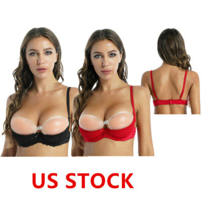 Women Open Cup Underwir Bra Top Brassiere Push Up Lingerie Underwear Bralette