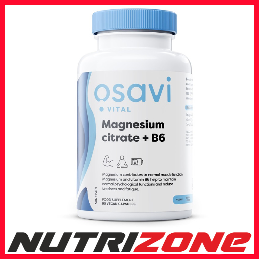 Osavi Magnesium Citrate + Vitamin B6 Muscle Functions Fatigue Reduction 90 vcaps