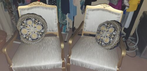 French Style Chair.Just Need Clean.with 2 Cushion Please Read Description  - Picture 1 of 5