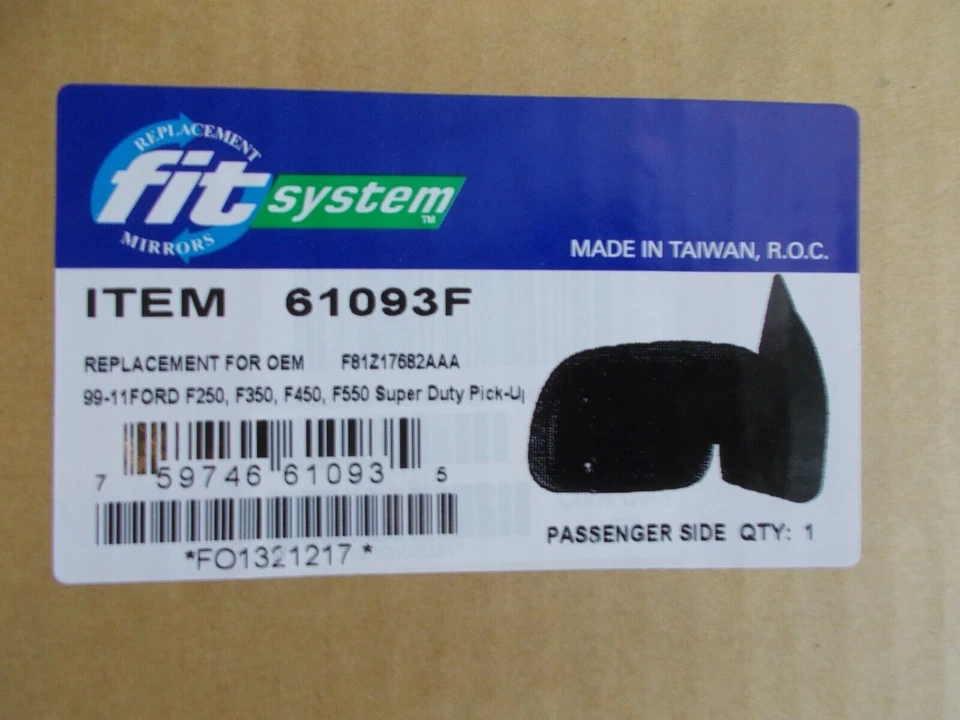 Espejo de puerta manual derecho K Source Fit System 61093F se adapta; Ford Foto 4 de 4