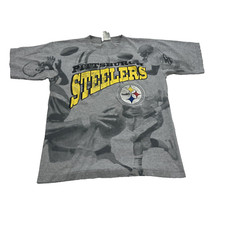 Vintage Pittsburgh Steelers T Shirt Mens Large NFL Lee Sports USA Silhouette