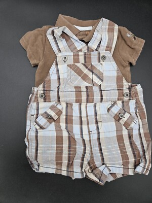 Sonoma 0-3 Months Overalls And Shirt, 2 Piece Baby Set, Infant Clothes, Newborn