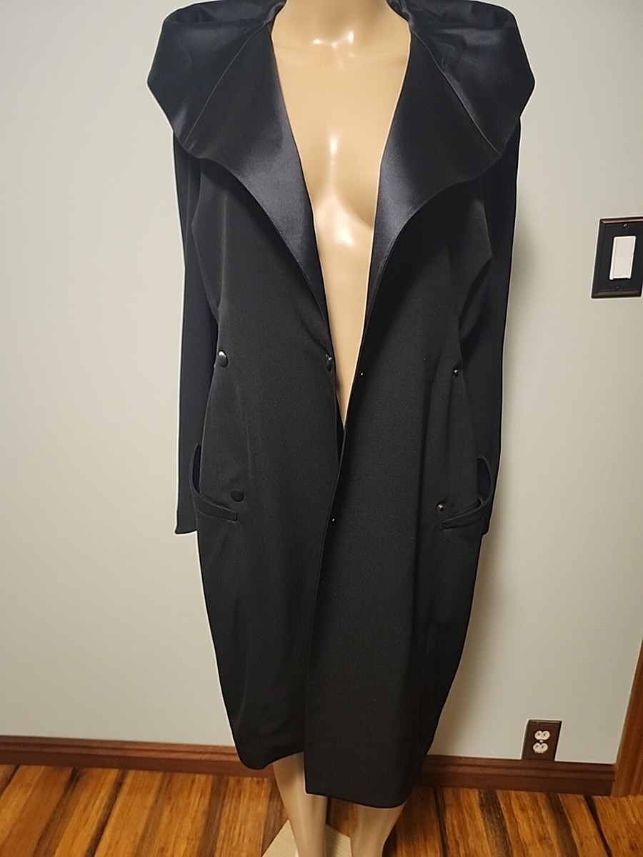 Thierry Mugler Vintage Women's Black Wool Hooded Coat Jacket Thierry Mugler Vintage Women's Black Wool Hooded Coat Jacket