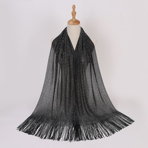 Womens Glitter Scarves Ladies Fringed Tassel Scarf Shawls Wraps Party Wedding - Picture 24 of 45