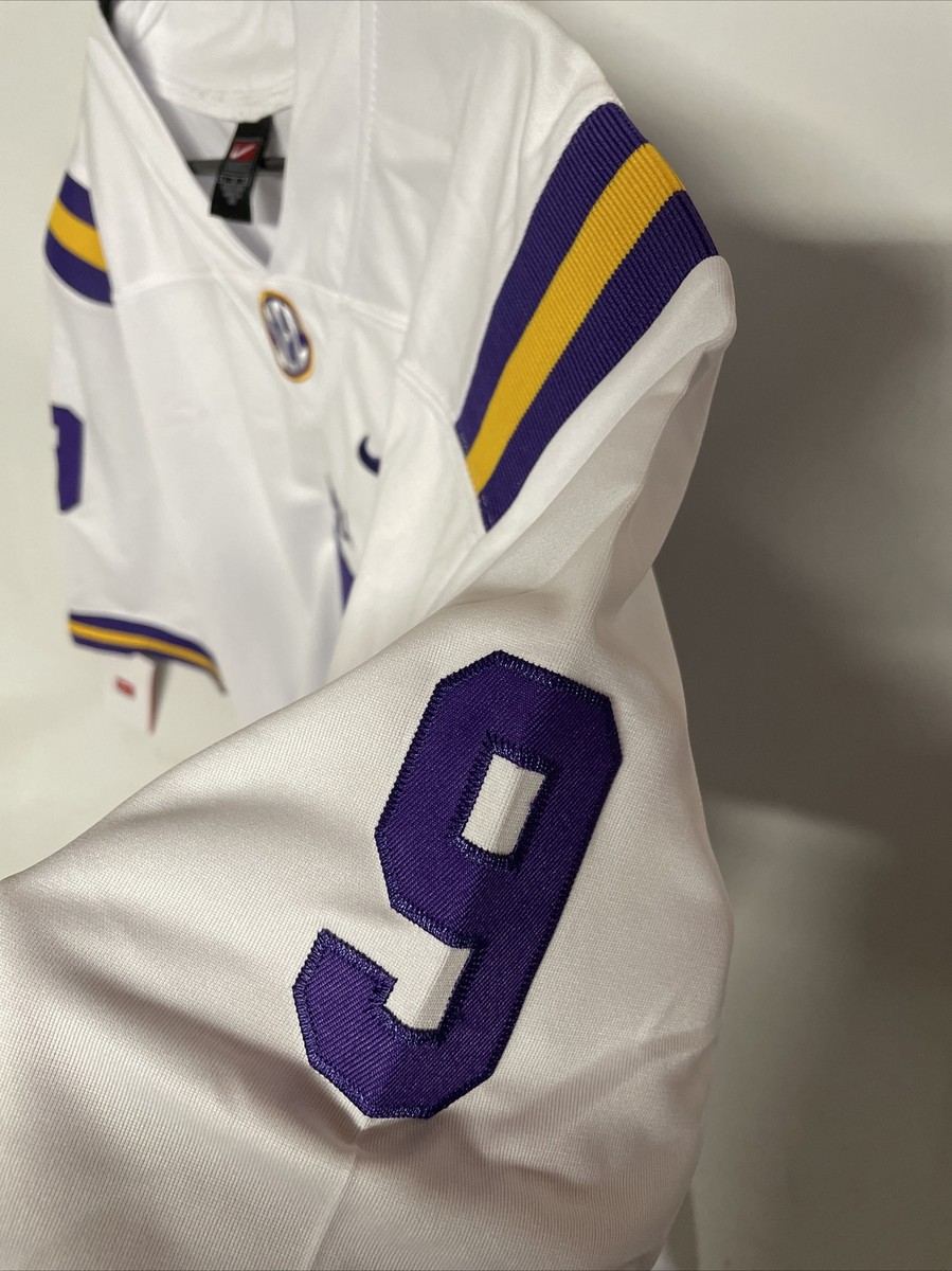 Joe Burrow LSU Tigers Stitched College Jersey White Mens XXL