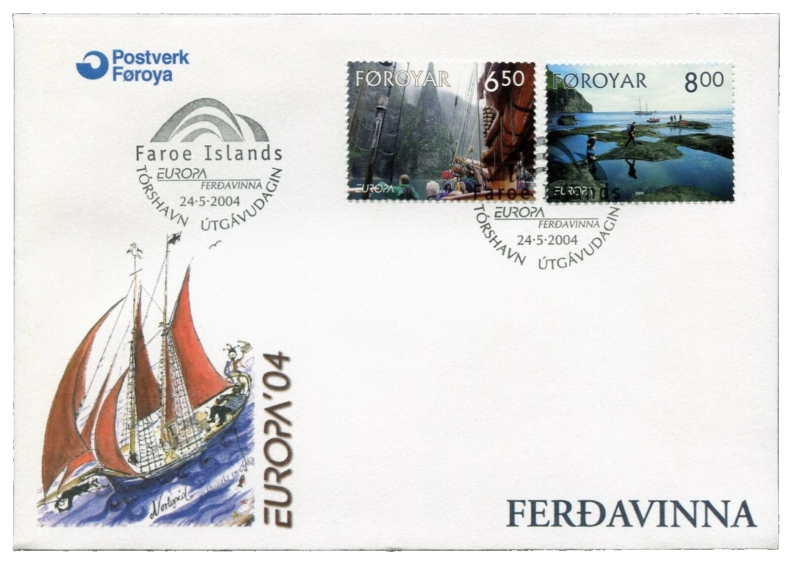 Ships, Boats First Day Cover Danish & Faroese Stamps