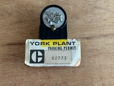 York Plant Parking Permit Magnetic Holder Old Time Car Adornment Vintage PA