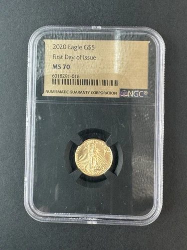 2020 American Gold Eagle 1/10 oz $5 - NGC MS70 First Day Of Issue MS 70 Black