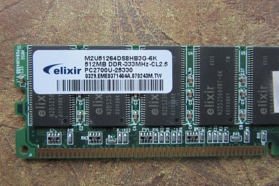 ELIXIR 512MB PC2700 (DDR-333) CL2.5 RAM Memory PC2700U-25330 - Image 2 of 4