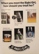 1989 St Pauli Girl German Beer PRINT AD How To Treat The Right Girl VTG 1980s