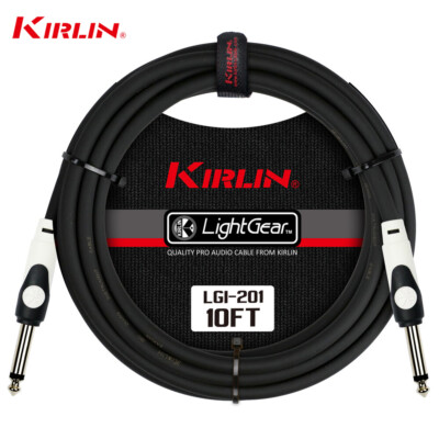 Kirlin 10 FT Guitar Instrument Patch Cable Cord Free Cable Tie 1/4'' LGI-201-10