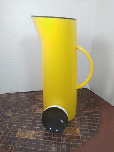 Mikasa Carafe Takefuji Japan Vacuum Insulated Thermos Pitcher Yellow Vtg 80's - Picture 6 of 9