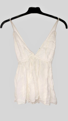 Abercrombie & Fitch Triangel BH Sommer Top weiß UK 10-12 Medium LN002 AA 02