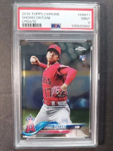 PSA 9 2018 TOPPS CHROME UPDATE #HMT1 SHOHEI OHTANI ROOKIE RC