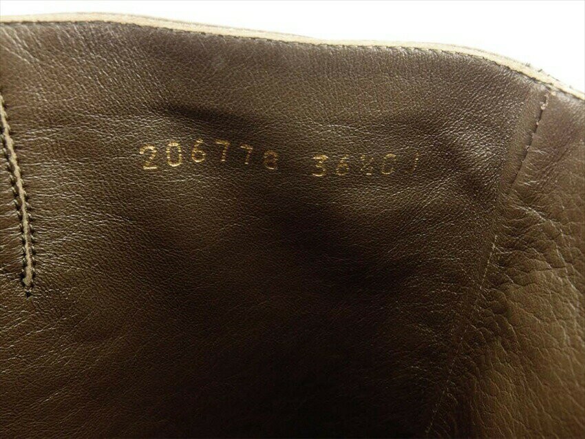 GUCCI Long Boots Shoes EU 36.5 US 6.5 Brown Green Gold Authentic thumbnail 7