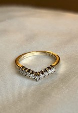 Vintage 9ct Gold Diamond Wishbone Ring – Approx. 0.21ct – Two-Tone Setting