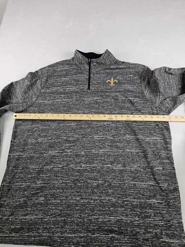 Team Apparel New Orleans Saints Gris Jaspeado 1/4 Cremallera Pullover Sudadera Hombres 2Xl - Imagen 7 de 14