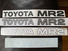 Autocollant couvercle de coffre TOYOTA MR2 MK1 « TOYOTA MR2 » et autocollant pare-chocs TOYOTA en argent