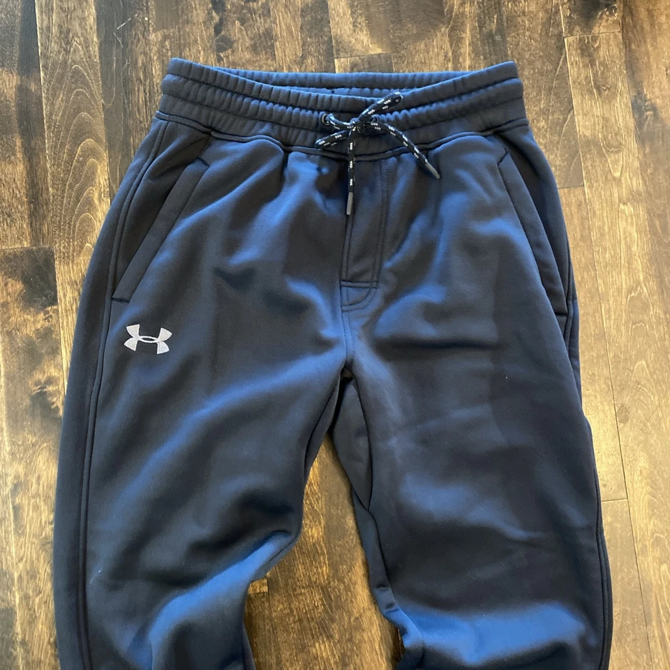 Pantalones deportivos Under Armour para hombre azules talla pequeña, calce holgado, ColdGear Foto 2 de 4