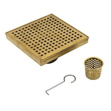 Oatey 6 in. x 6 in. Square Drain Shower Grate in Brushed Gold Square