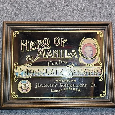 Hershey's 1978 Hero of Manila Chocolate Segars Candy &Nuts Advertising Bar Sign 