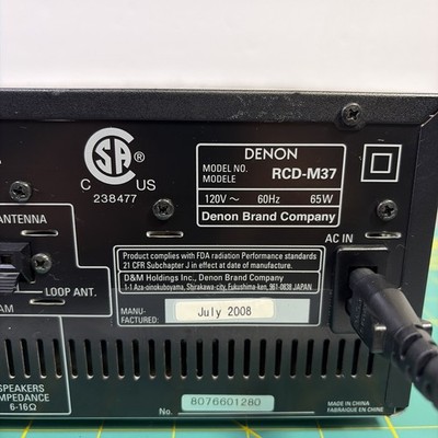Denon RCD-M37 CD Receiver Stereo USB AUX Japan Tested Working Unit