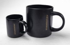 Starbucks Black Espresso Mug 3oz & Coffee Mug 10oz Ceramic Mugs Set