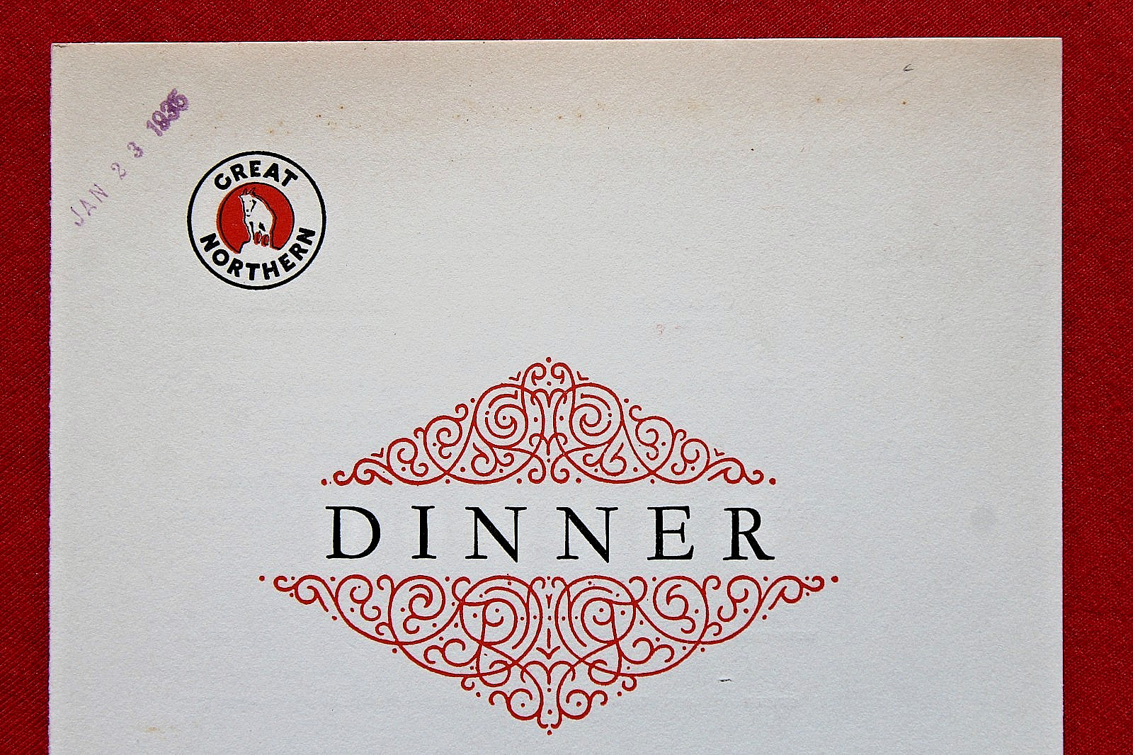 1935 Great Northern Railway Dinner Menu North West Pacific Railroad Train Dining