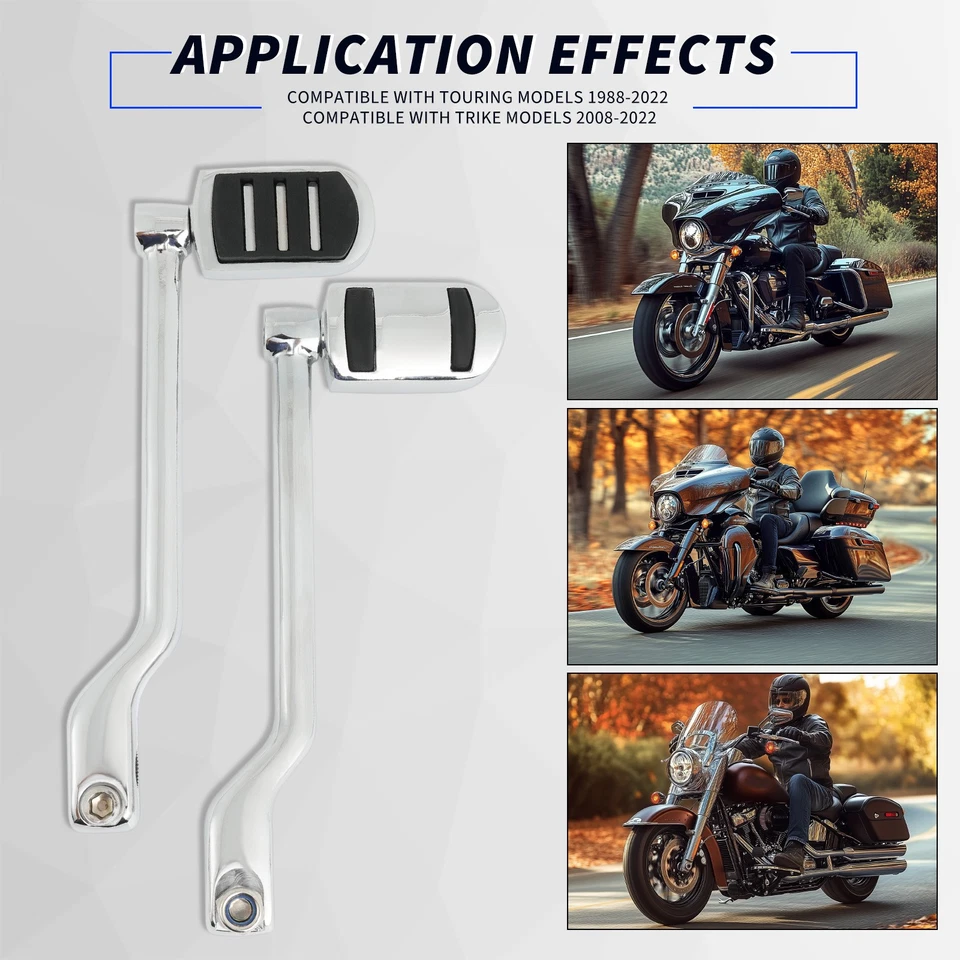Palanca de cambios delantera trasera del talón con clavija de cambio para Harley Touring 1988-2024 Foto 3 de 4