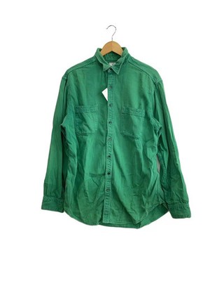 GAP 80s Old Gap Long Sleeve Shirt, Size L, Cotton, Green, Solid Color