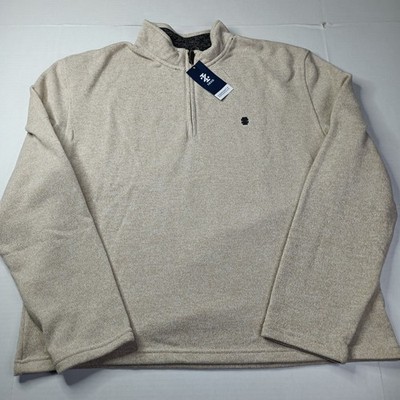 IZOD Men's Rock Heather Fleece 1/4 Zip Pullover Sweater Size 2XL XXL Stretch