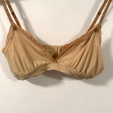 Aerie Beige Tan Sexy Lace Trim Unlined Bralette Bra Size M