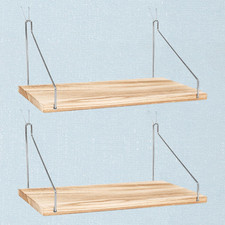 2-Pack Cubicle Shelf For Fabric Walls With Hooks 12x6.0in Wooden Cubicle Shelf H