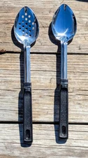 2 PACK Vollrath 46945 - 6 Grip 'N Serv 14" Solid @ Perforated Bowl Serving Spoon