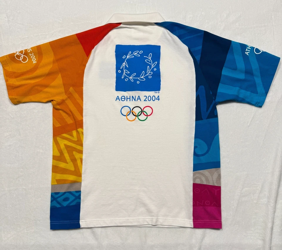 Athens 2004 Olympic Games Volunteers Adidas Polo Shirt Men's Large - Image 3 of 4