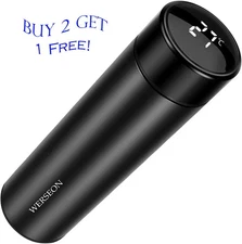 Water Bottle, Tea Infuser Bottle Thermoses Water Bottle, Travel Mug Smart Black